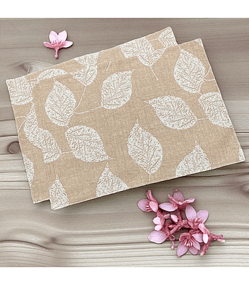 Set 2 Individuales Hojas sepia