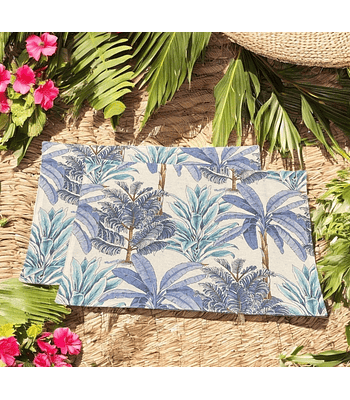 Set 2 Individuales Palmeras azules