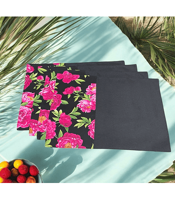 Set 4 Individuales Peonías