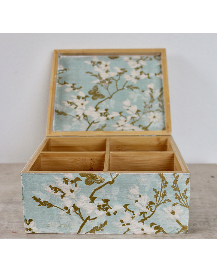 Caja De Bambú Flor De Almendro