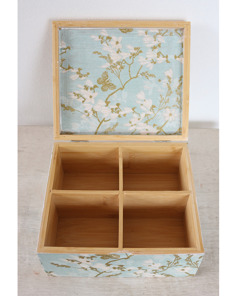 Caja De Bambú Flor De Almendro