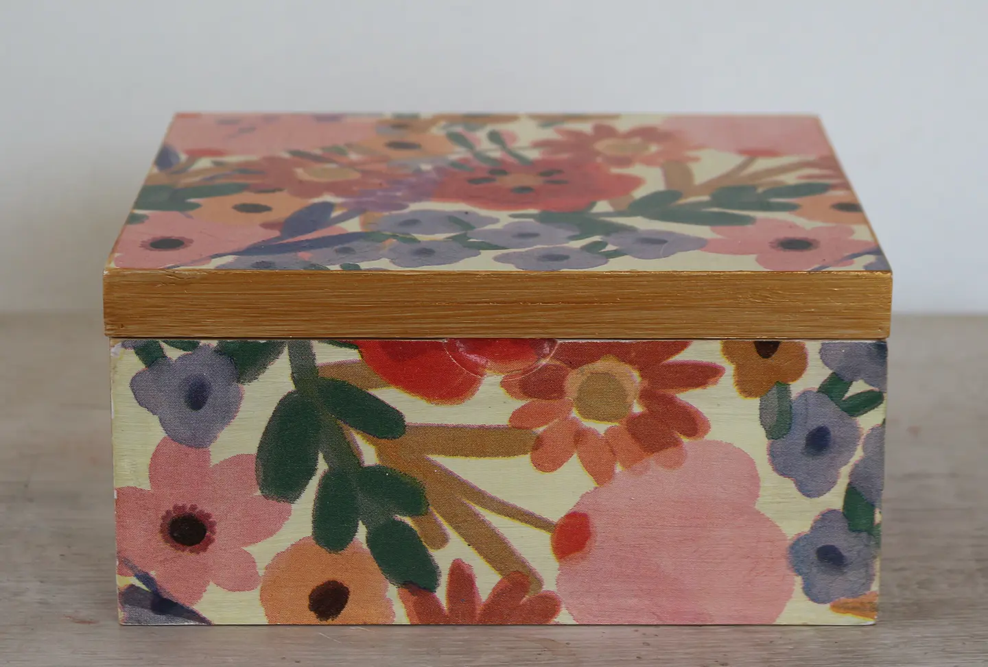 Caja De Bambú Flores Alegres 1
