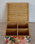 Caja De Bambú Flores Alegres