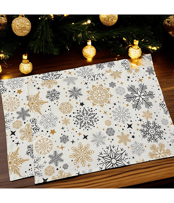 Set 2 Individuales Navideño Cristales 