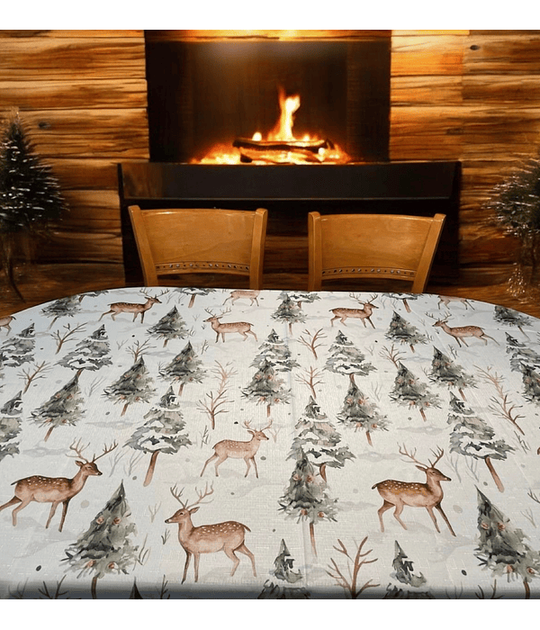 Mantel Navideño Ciervos