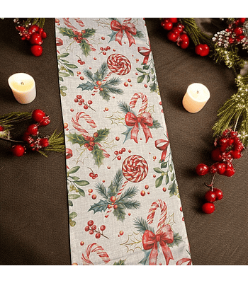 Camino de Mesa Navideño Caramelos