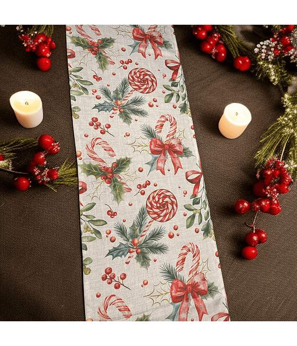Camino de Mesa Navideño Caramelos