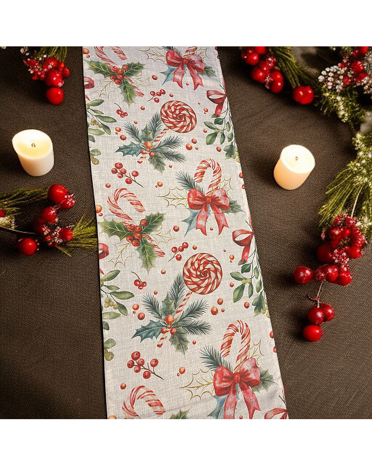 Camino de Mesa Navideño Caramelos