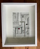 Cuadro Marco Cajón Dibujo con Plumilla Rojo y Plateado - Miniatura 1