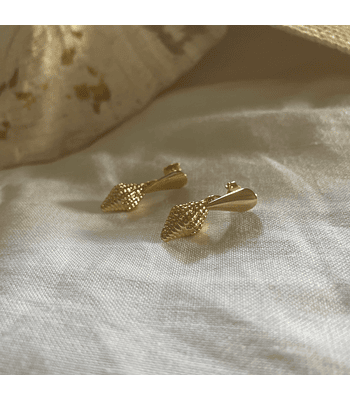 Aros bañados en oro caracol-Colección Marina
