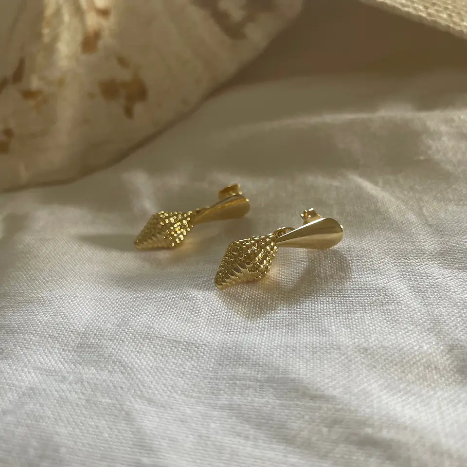 Aros bañados en oro caracol-Colección Marina 1