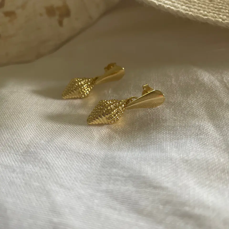 Aros bañados en oro caracol-Colección Marina 2