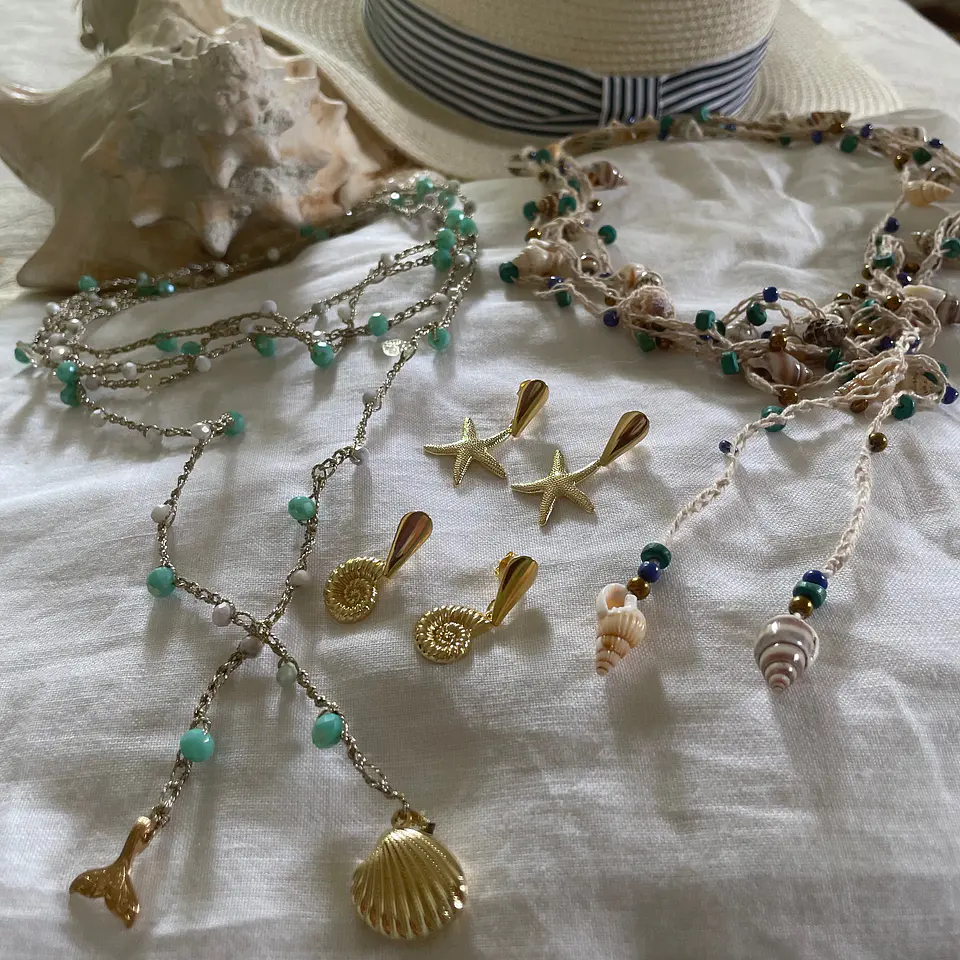 Aros bañados en oro caracol-Colección Marina 5