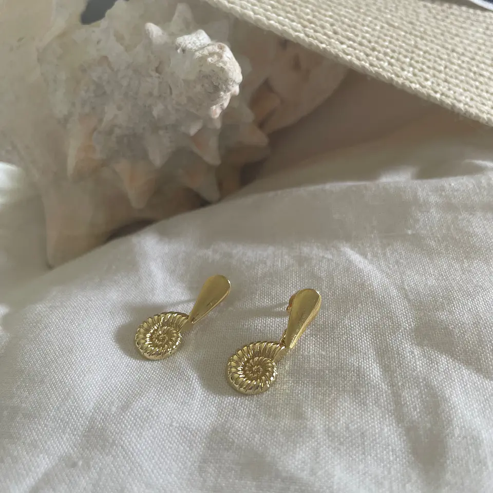 Aros bañados en oro conchita-Colección Marina 2