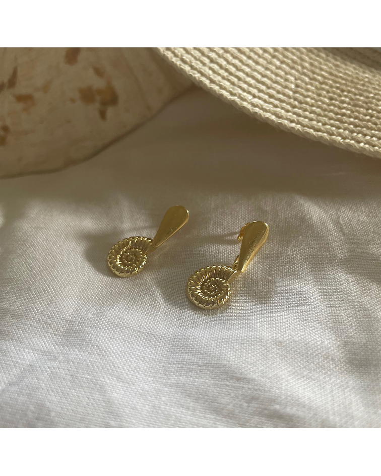 Aros bañados en oro conchita-Colección Marina