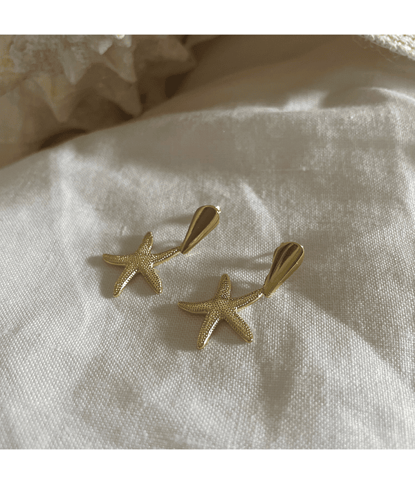 Aros bañados en oro conchita-Colección Marina