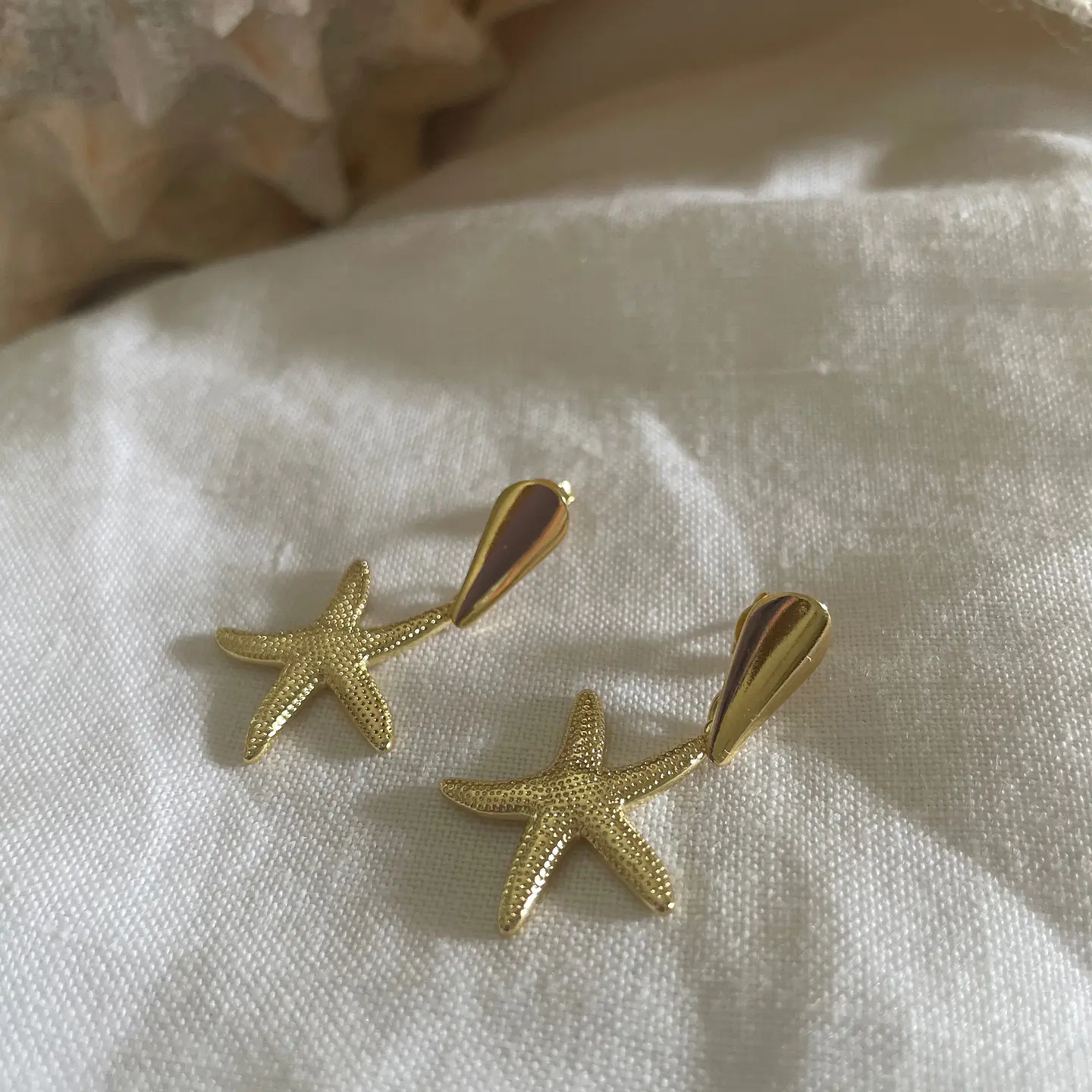 Aros bañados en oro conchita-Colección Marina 2