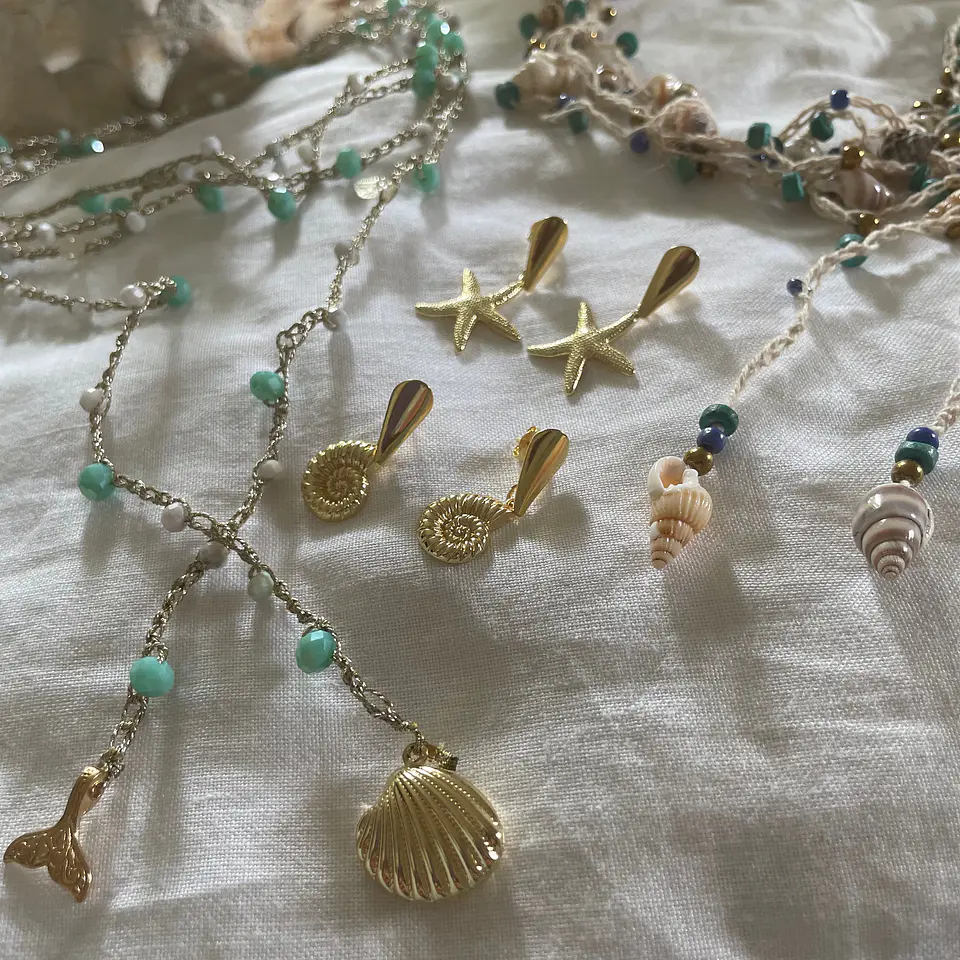 Aros bañados en oro conchita-Colección Marina 5