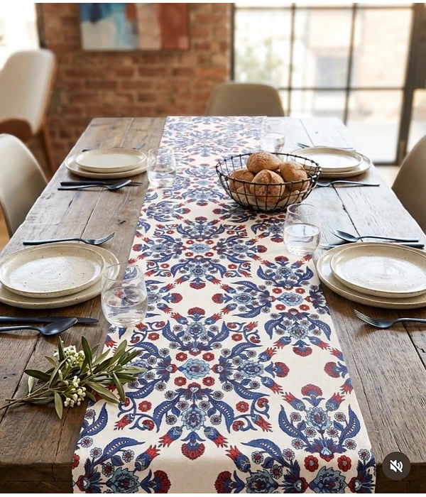 Camino de Mesa Mosaicos Azules