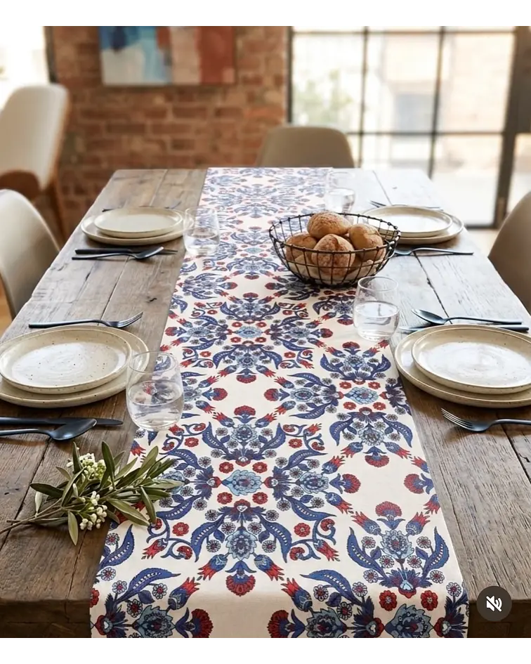 Camino de Mesa Mosaicos Azules