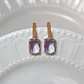 Aros bañados en oro con Cristal lila. - Miniatura 1