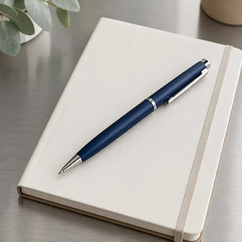 Pluma clínica de aluminio azul marino