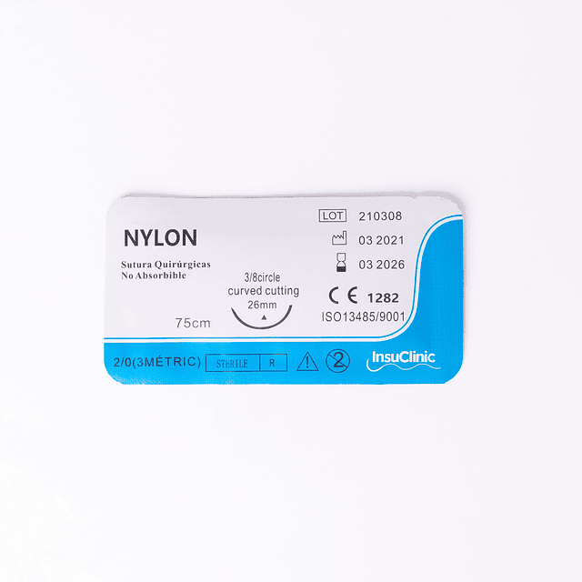 Sutura nylon N° 2-0 Pack 12 unidades