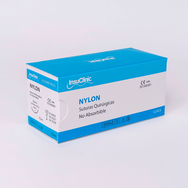 Sutura nylon N° 4-0 Pack 12 unidades
