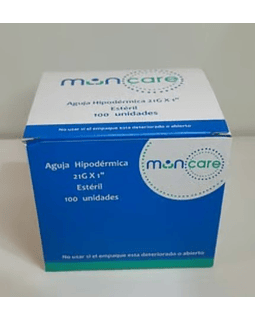 AGUJA HIPODEERMICA MUNCARE 21G X1  1/2 , 100 UNIDADES