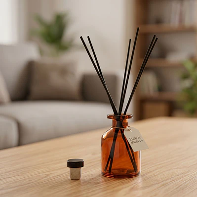 Frasco Mikado Ámbar 150 Ml, 6 Varillas negras