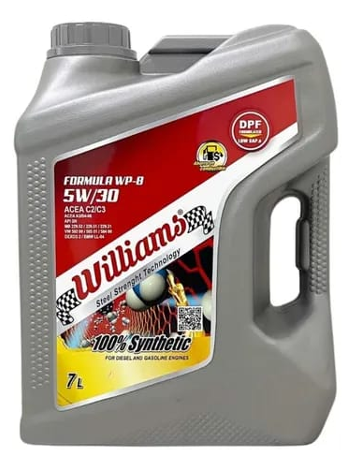 ACEITE 5W30 WILLIAMS 100% SINTETICO WP-8 7LT 1