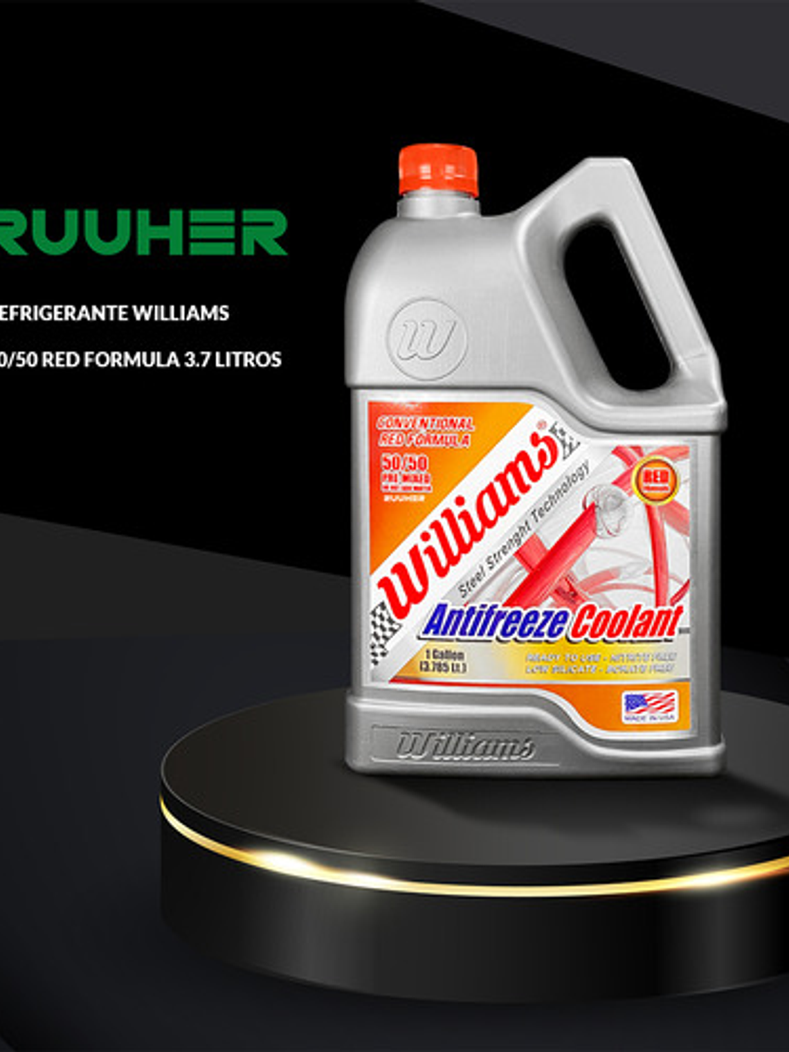 Refrigerante Anticongelante Rojo 50/50 Williams 3.78 L 2