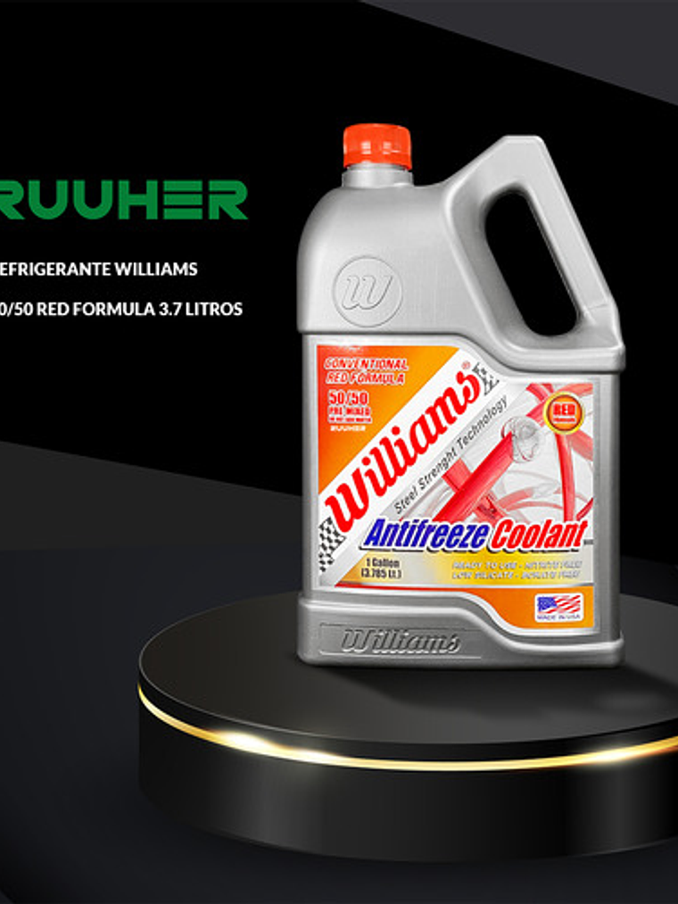 Refrigerante Anticongelante Rojo 50/50 Williams 3.78 L 2