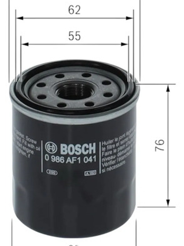 Filtro De Aceite Bosch Toyota Rav4 Rush Prius Yaris Corolla 2