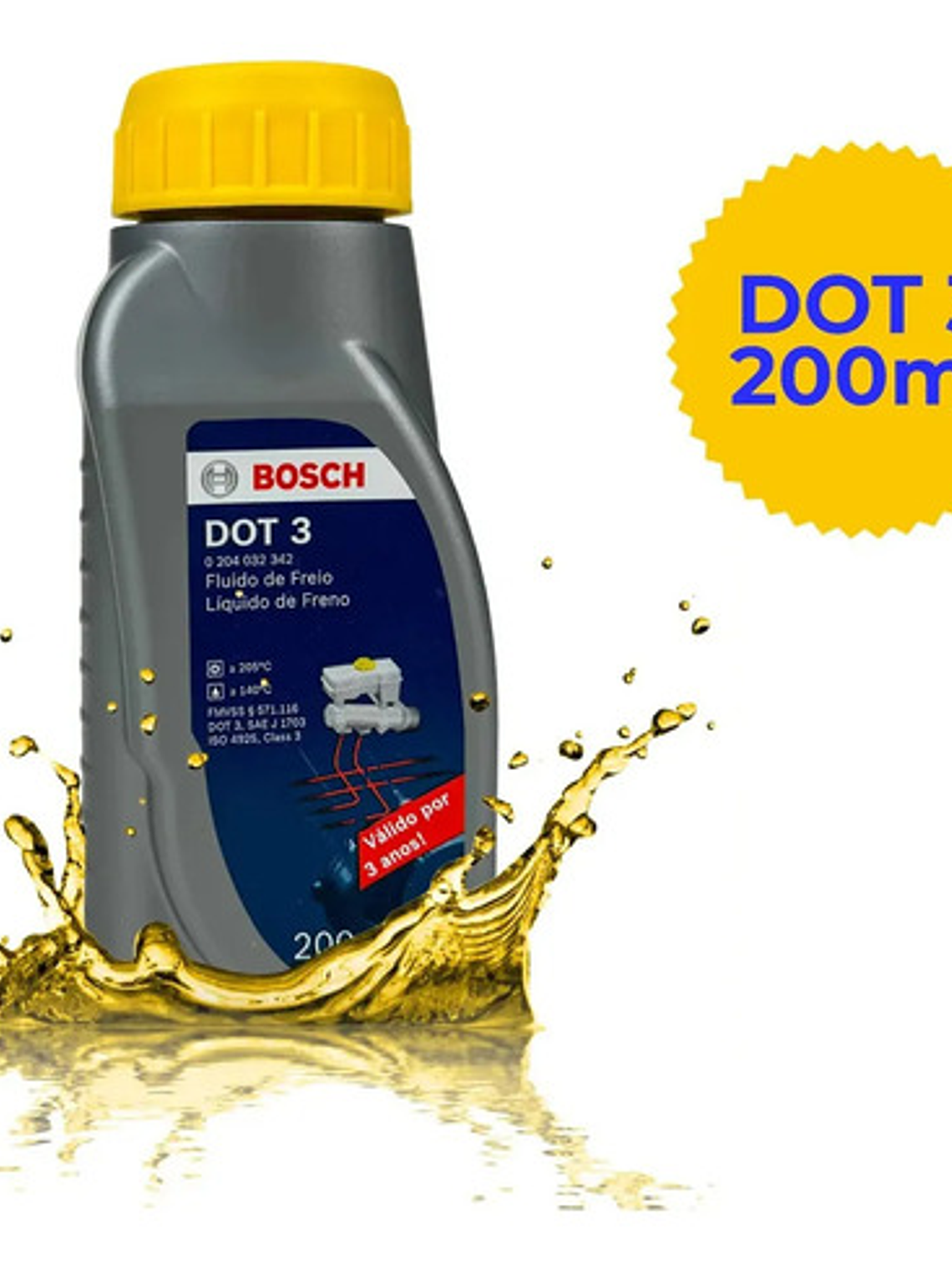Aceite De Frenos Bosch Dot 3 Para Coche Y Moto, 200 Ml 2