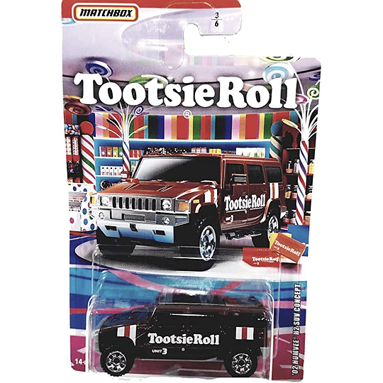 '02 Humvee H2 SUV Concept Tootsie Roll Candy Series Matchbox 1:64