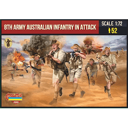 World War II 8th Army Australian Infantry in Attack Set M155 1:72