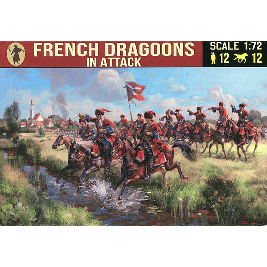 French Dragoons in Attack Set 253 1:72