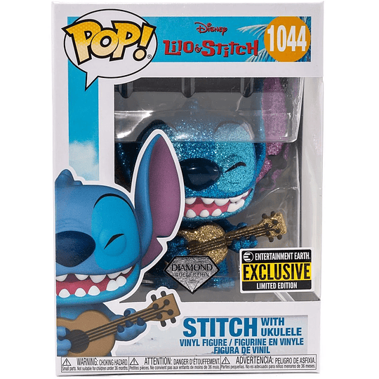 [Glitter] Stitch With Ukulele Lilo & Stitch Diamond Collection EE Exclusive #1044 Pop!