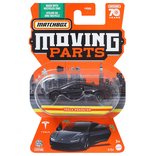 Tesla Roadster Moving Parts Matchbox