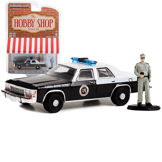 1990 Ford LTD Crown Victoria Florida Marine Patrol with Police Officer The Hobby Shop 1:64