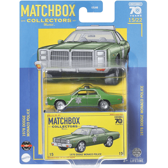 1978 Dodge Monaco Police Collectors #15 Matchbox