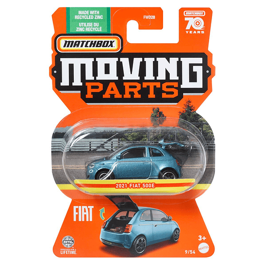2021 Fiat 500E Moving Parts Matchbox 1:64