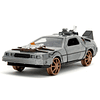 Delorean Time Machine with Rail Wheels BTTF3 Volver al Futuro Die-Cast 1:32