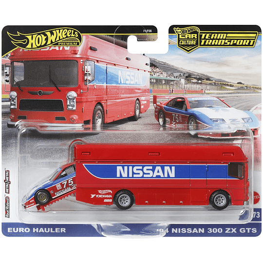 Euro Hauler & '94 Nissan 300 ZX GTS #73 Team Transport Hot Wheels Premium 1:64