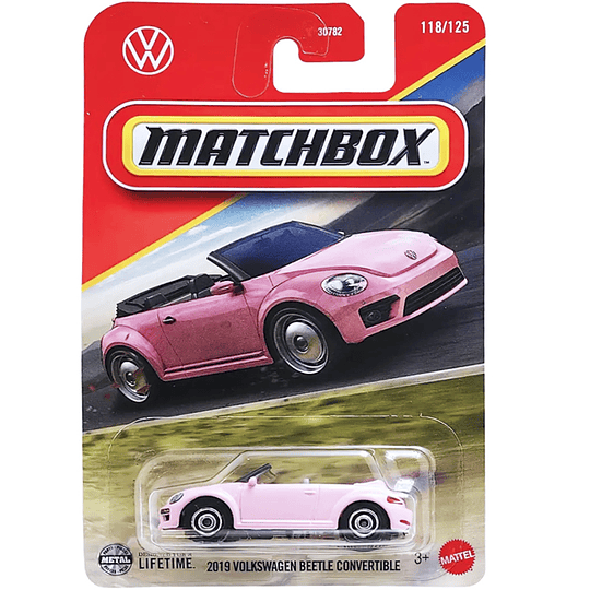 2019 Volkswagen Beetle Convertible [Pink] Vehículo Matchbox Básico Car Collection 1:64