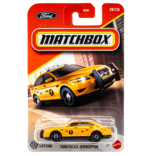 Ford Police Interceptor [Taxi] Vehículo Matchbox Básico Car Collection 1:64