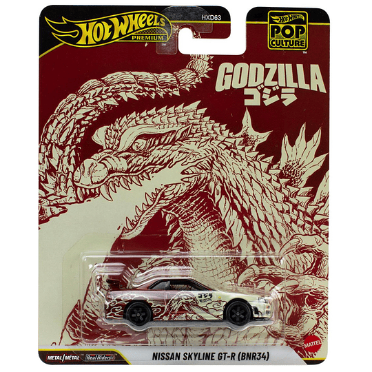 Nissan Skyline GT-R (BNR34) Godzilla Pop Culture Hot Wheels Premium 1:64