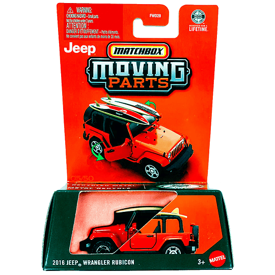 2016 Jeep Wrangler Rubicon Moving Parts Matchbox