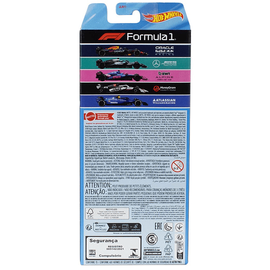 5-Pack Formula 1 Hot Wheels 1:64